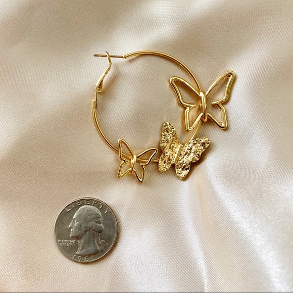 Butterfly Dream Hoop Earrings Hoops - Picture 6 of 8